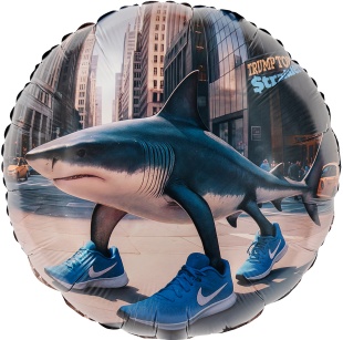 Шар (18''/46 см) Круг, Акула, 1 шт.